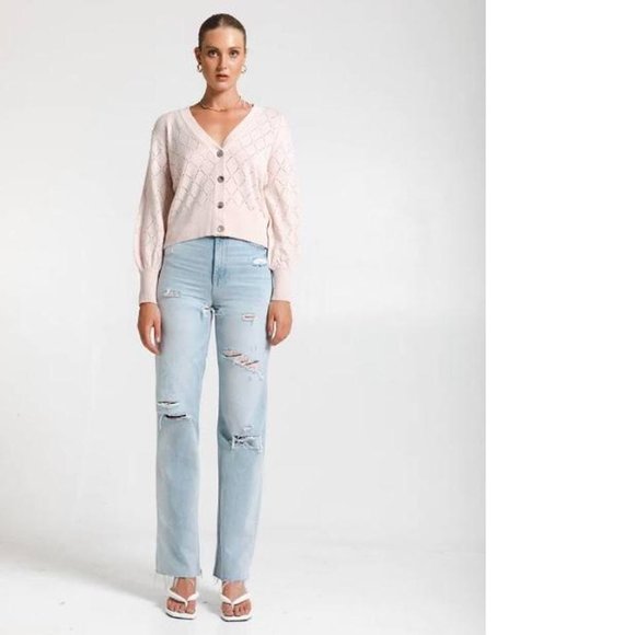 St. Cloud pointelle cardigan sweater - Picture 2 of 3